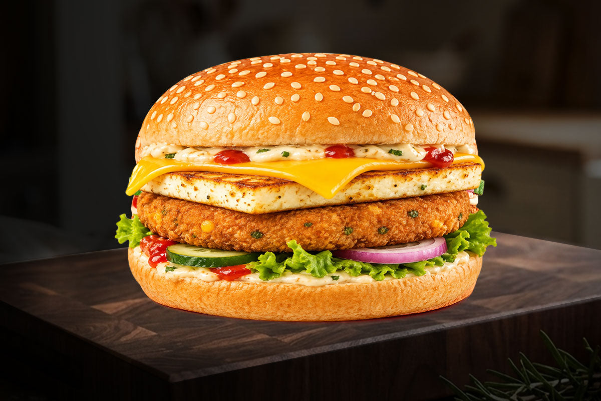 Paneer Cheese Mccain Tikki Burger